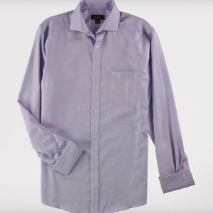 Tasso Elba Men's Royal Oxford Button Up Dress Shirt Small 32-33 Purple